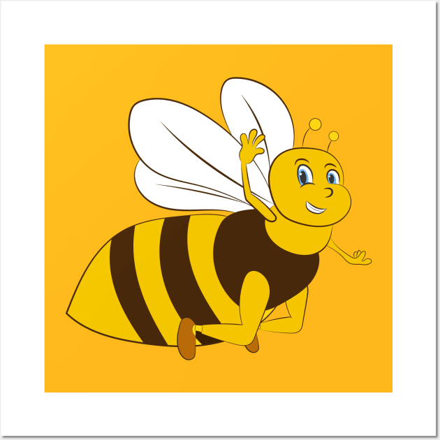 bee cartoon Wall Art by Applesix